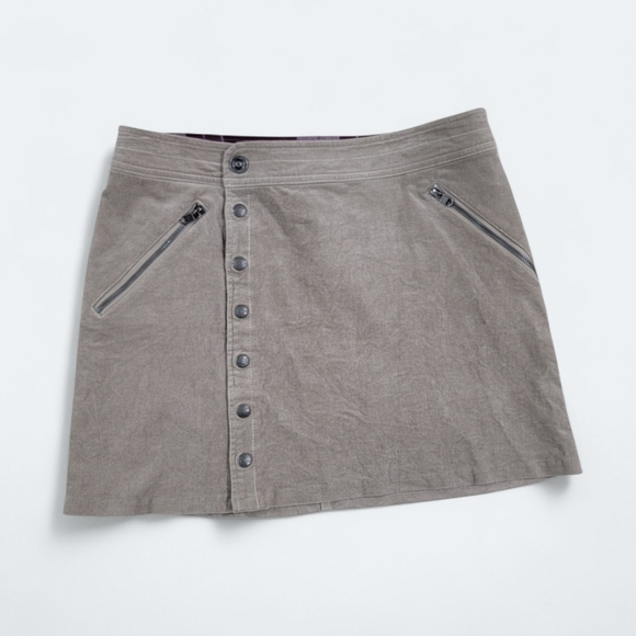Kuhl Streamline Mini Skirt Women's Size 4 Corduroy Button Front Zipper Pockets - Picture 1 of 16